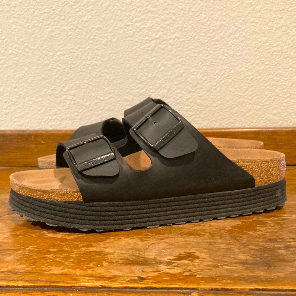 Birkenstock Papillio platform black sandals
